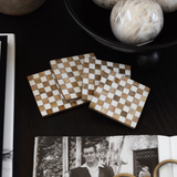 Lucille Checkered Coasters - Set of 4