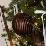 Ribbed Ornament - Brown - 2 Sizes