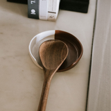 Waylon Spoon Rest - Brown/White - 4 inch