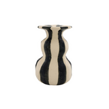 Tay Black Striped Ceramic Candle Holder - 2 Sizes