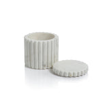 Calabria Fluted White Marble Canister