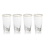 Gold Rim Tapered Glasses - Set of 4 - 2 Types