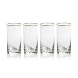 Gold Rim Hammered Glasses - Set of 4 - 2 Types