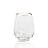 Gold Rim Stemless All Purpose Glasses - Set of 4