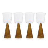 Brown Base Red Wine Glasses - Set of 4