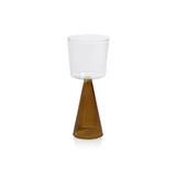 Brown Base White Wine Glasses - Set of 4