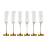Criss Cross Champagne Flutes - Set of 6