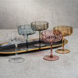 Clear Reinhard Handblown Coupe Glasses - Set of 4