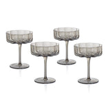 Gray Reinhard Handblown Coupe Glasses - Set of 4