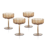 Brown Reinhard Handblown Coupe Glasses - Set of 4