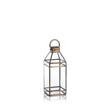 Martino Antique Brass Glass Lantern - 2 Sizes