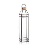 Martino Antique Brass Glass Lantern - 2 Sizes