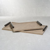 Cameroon Rectangular Mink Leather Serving Tray - 2 Sizes
