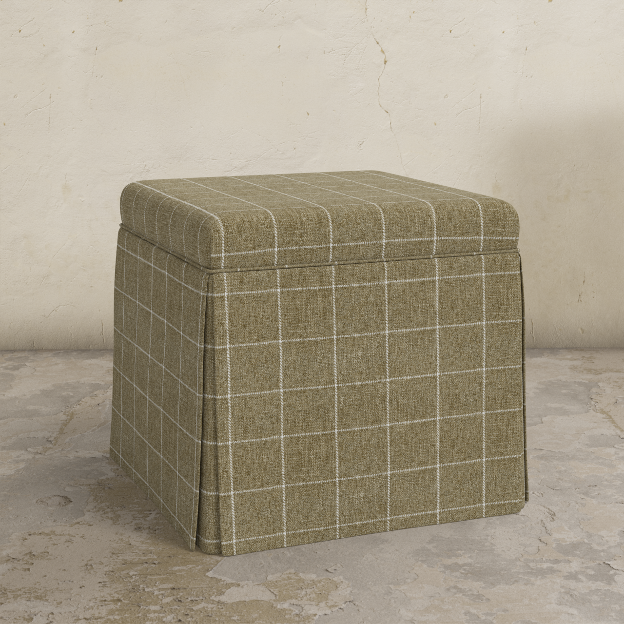 Dyer Skirted Storage Ottoman