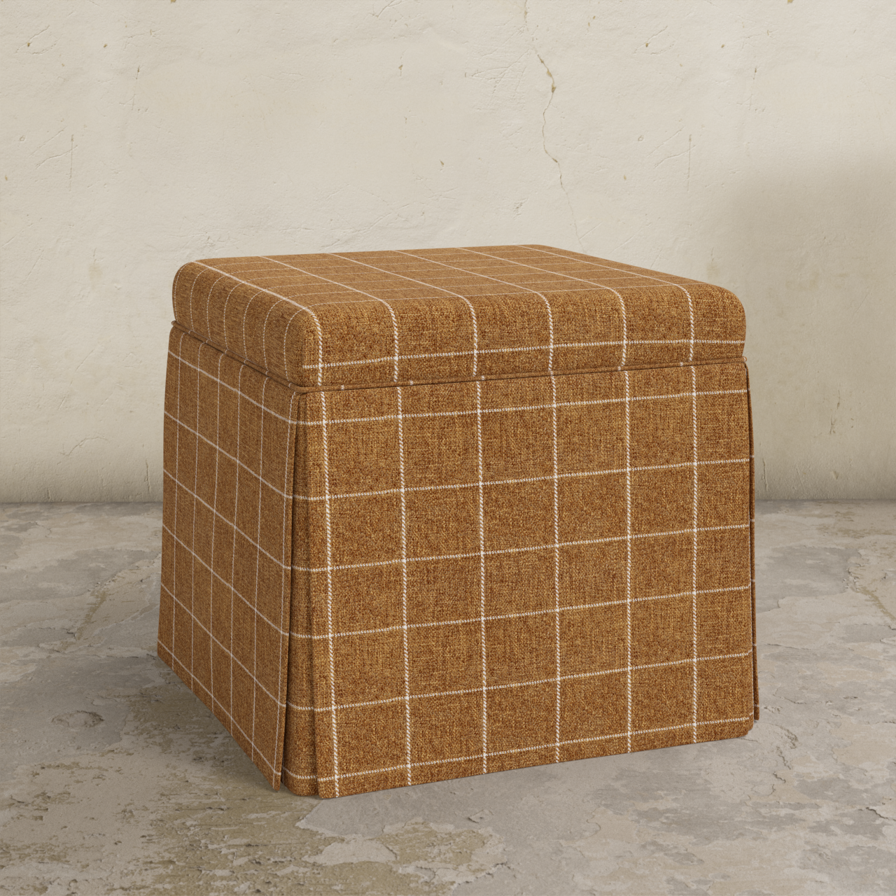 Dyer Skirted Storage Ottoman