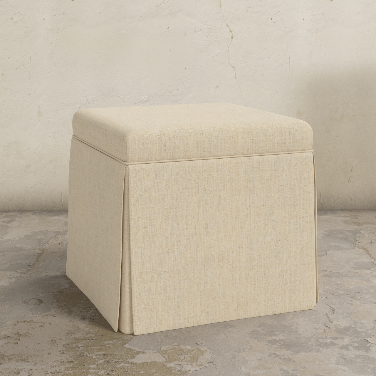 Dyer Skirted Storage Ottoman