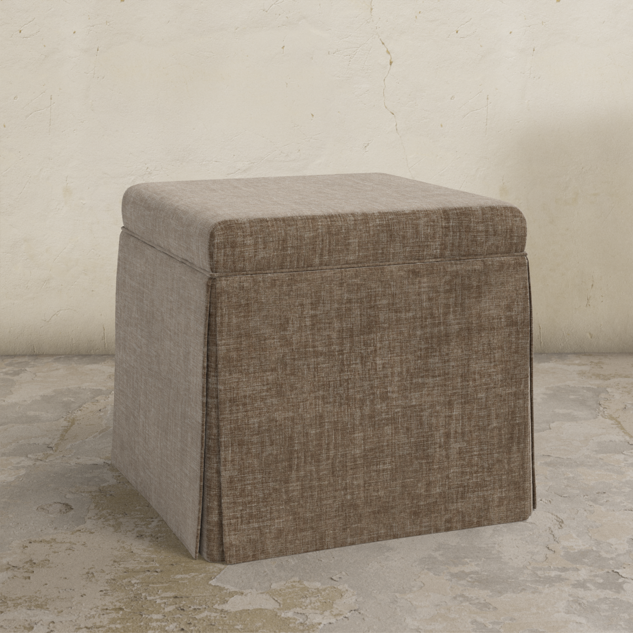 Dyer Skirted Storage Ottoman