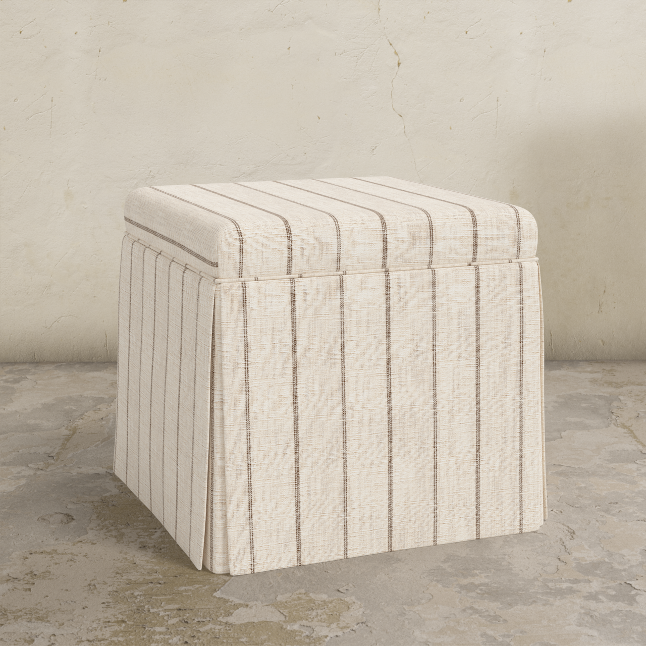 Dyer Skirted Storage Ottoman