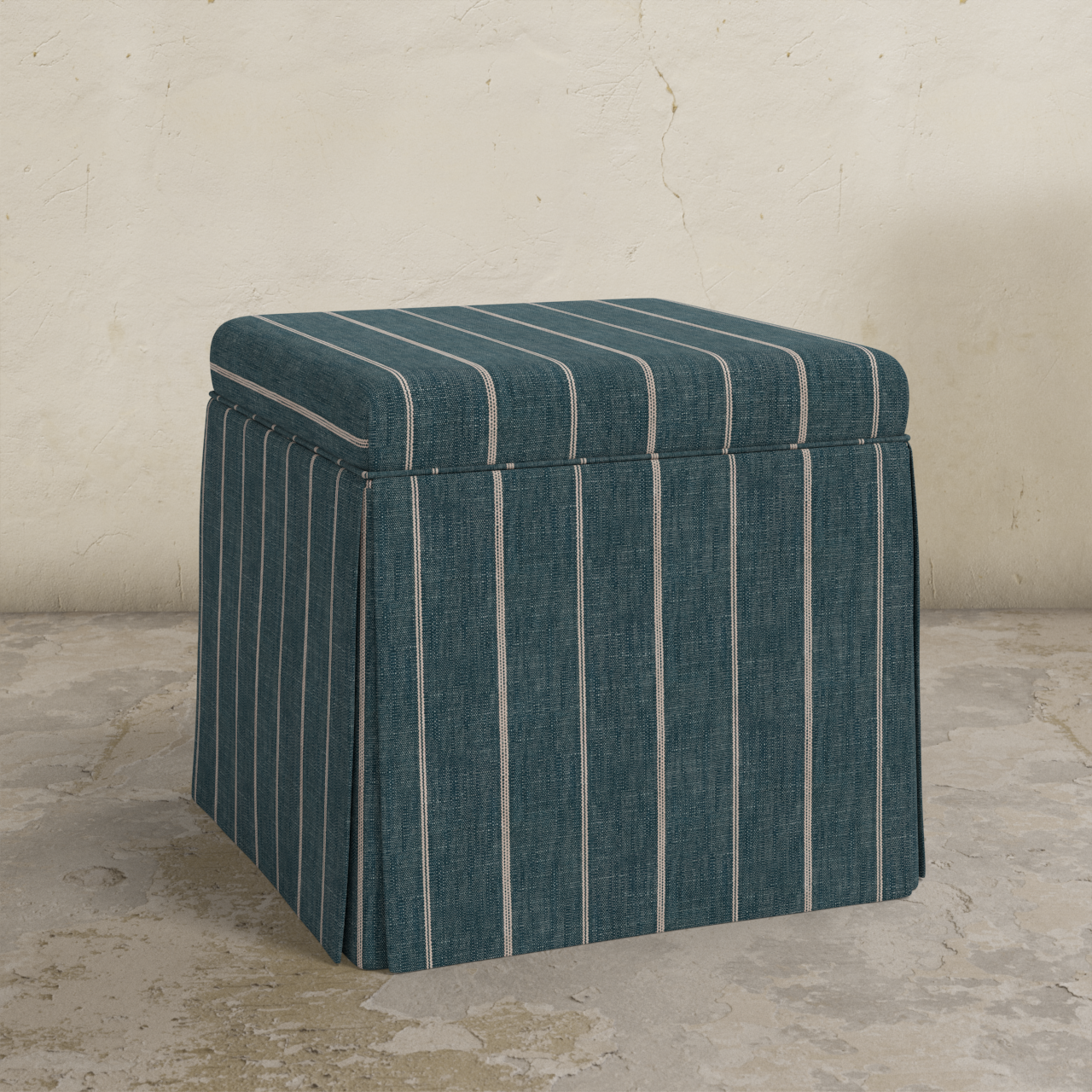 Dyer Skirted Storage Ottoman