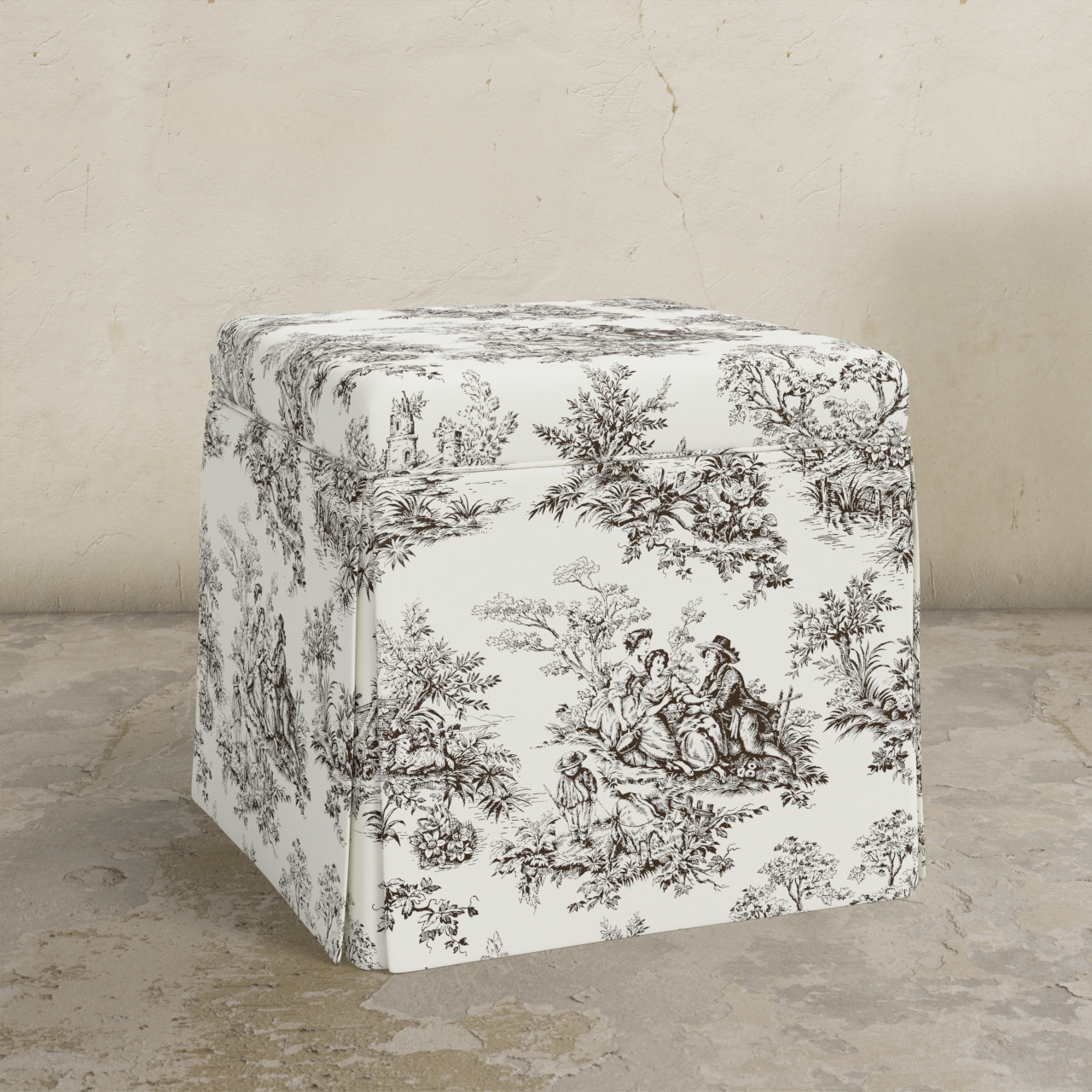 Dyer Skirted Storage Ottoman