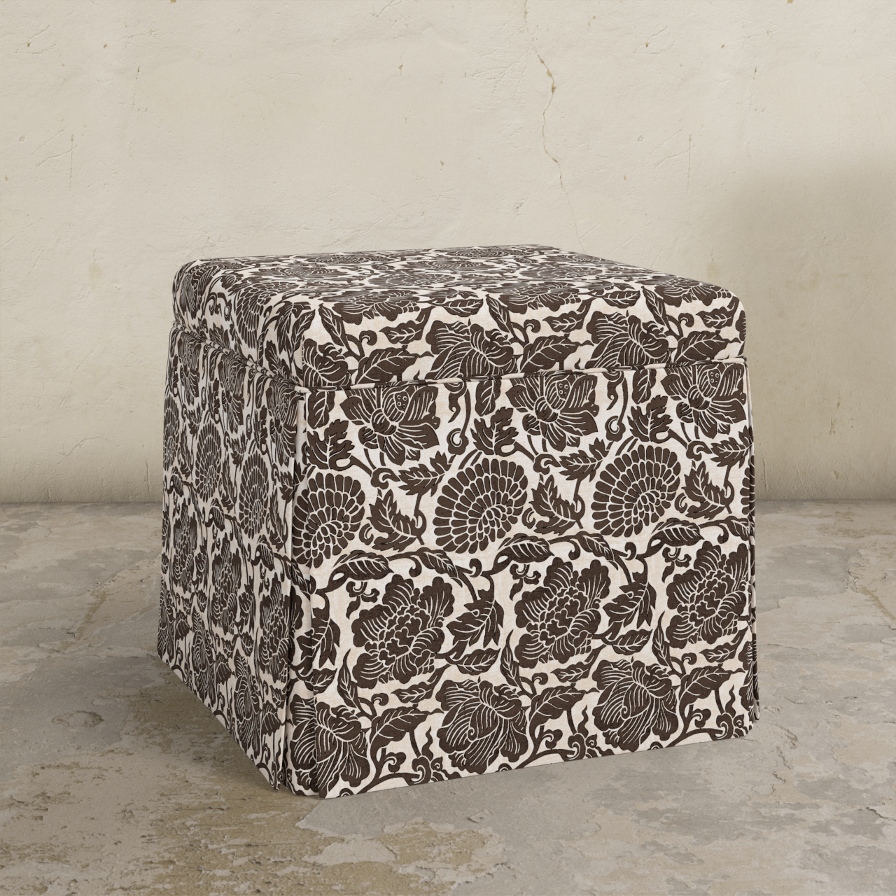 Dyer Skirted Storage Ottoman