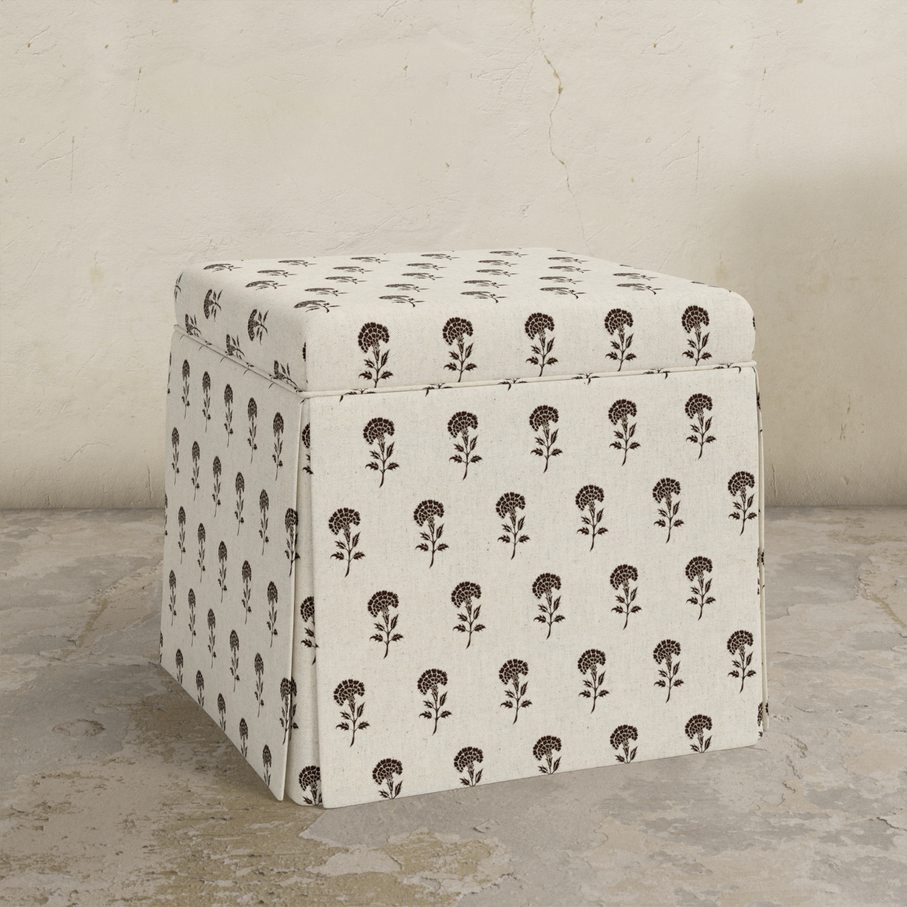 Dyer Skirted Storage Ottoman