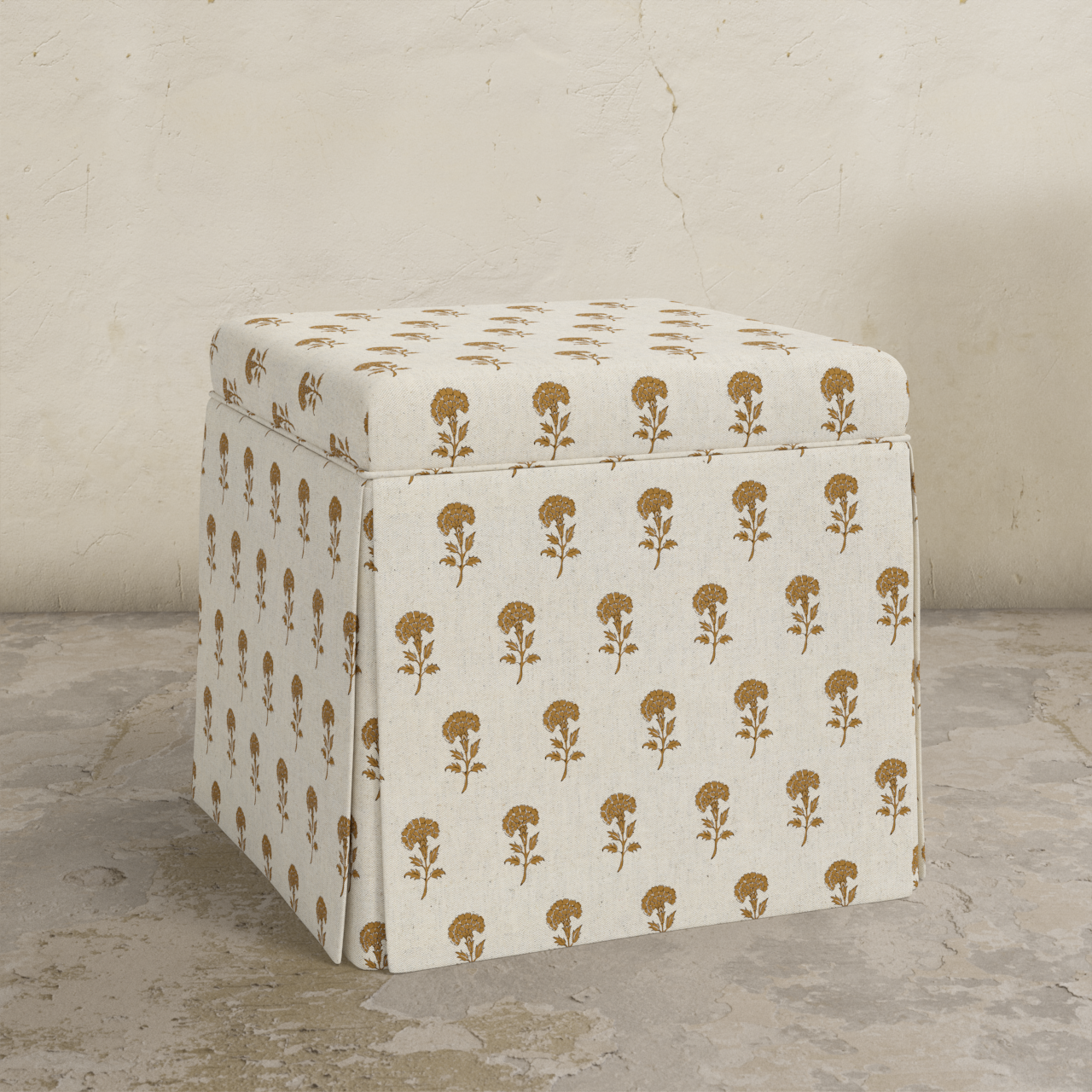 Dyer Skirted Storage Ottoman