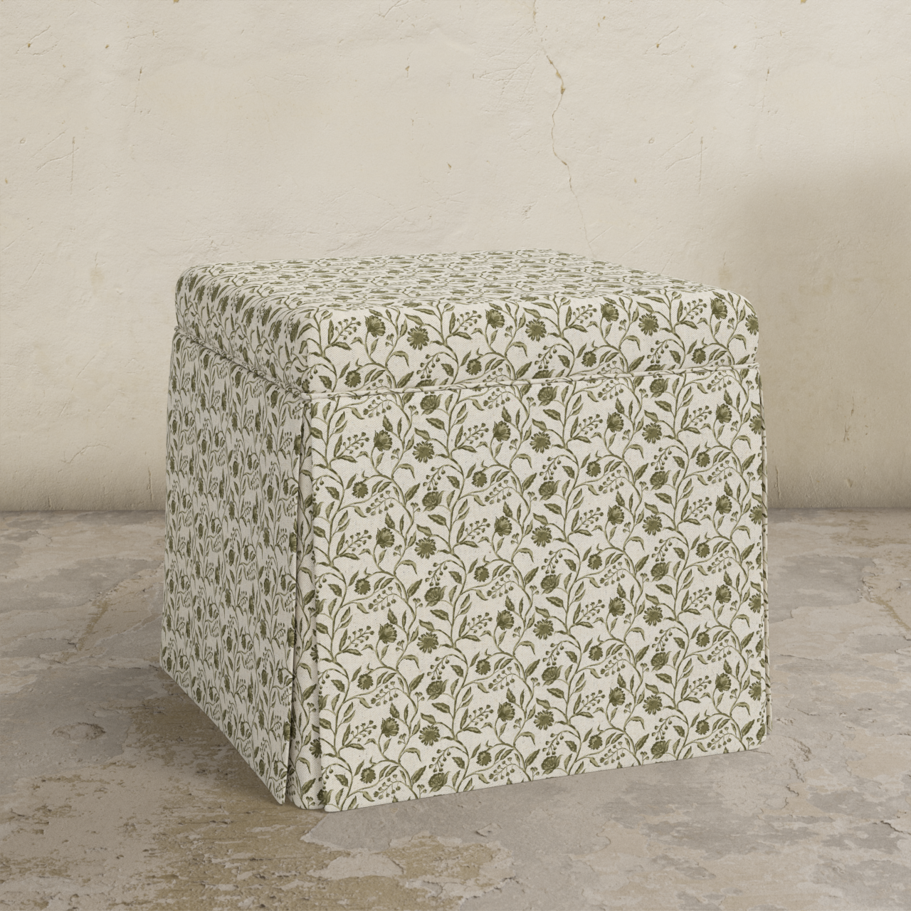 Dyer Skirted Storage Ottoman