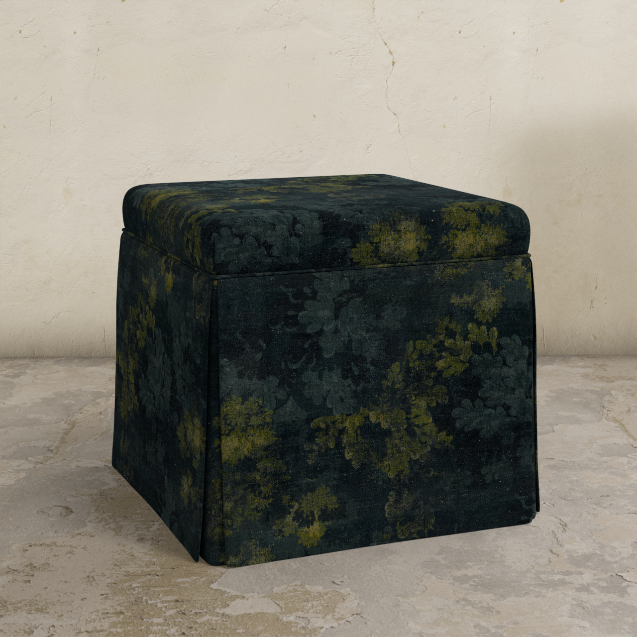 Dyer Skirted Storage Ottoman