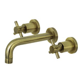 Concord Round Wall Mount Bathroom Faucet with Cross Handles