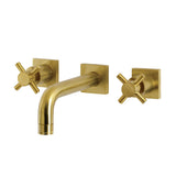 Concord Square Wall Mount Bathroom Faucet with Cross Handles