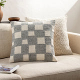 Vega Checkered Pillow - Grey - 2 Sizes