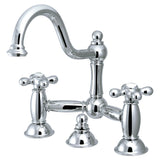 Restoration Bridge Bathroom Faucet with Cross Handles