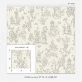 Colette Chinoiserie Gray Wallpaper