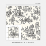 Chateau Toile Inkwell Wallpaper