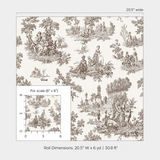 Chateau Toile Brown Wallpaper