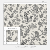 Colette Chinoiserie Graphite Wallpaper