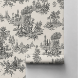 Chateau Toile Inkwell Wallpaper