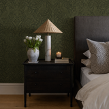 Tonal Bird Garden Moss Wallpaper