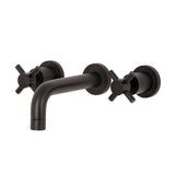 Concord Round Wall Mount Bathroom Faucet with Cross Handles