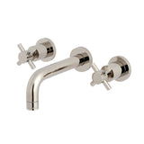 Concord Round Wall Mount Bathroom Faucet with Cross Handles
