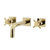 Concord Square Wall Mount Bathroom Faucet with Cross Handles