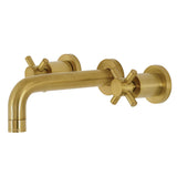Concord Round Wall Mount Bathroom Faucet with Cross Handles