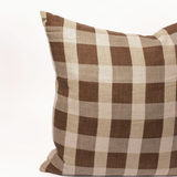 Olive Checkered Pillow - 22"x22"