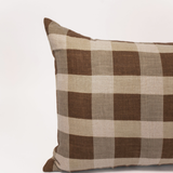 Olive Checkered Lumbar Pillow - 16"x24"