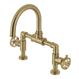 Webb Bridge Bathroom Faucet with Knurled Handle