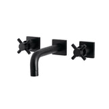 Concord Square Wall Mount Bathroom Faucet with Cross Handles