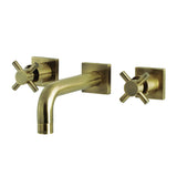 Concord Square Wall Mount Bathroom Faucet with Cross Handles