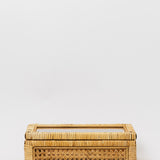 Tulum Rattan + Wood Display Box w Glass Lid - 2 Sizes