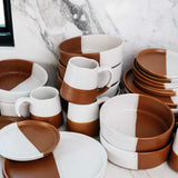 Waylon Hand Dipped Mug - Brown/White - 16 oz